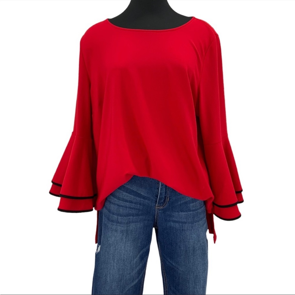 Boston Proper Bell Sleeve Red Top - M